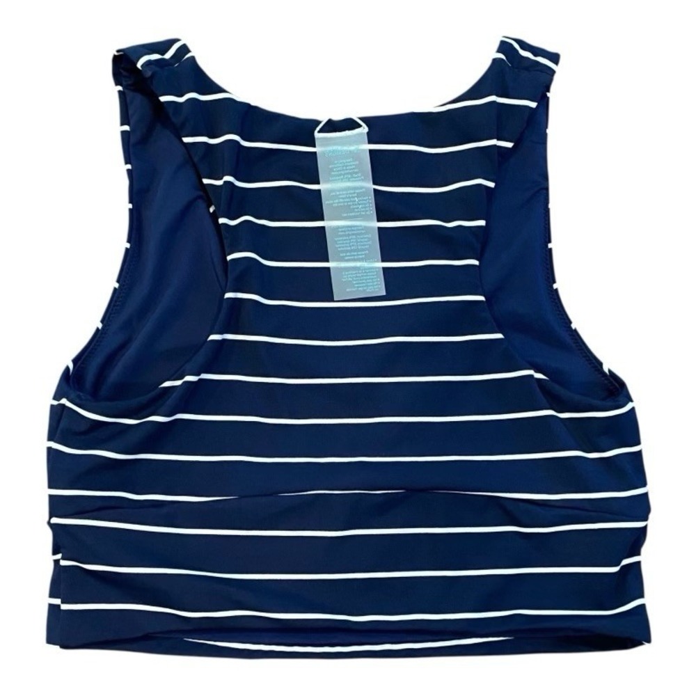 New Carve Designs Women's Swim Top Navy White Stripe Small S Athletic - Picture 2 of 5